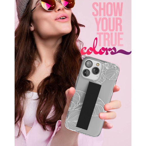 Hand Strap Case Designed for iPhone 14 Pro Max Case with Finger Loop Grip and Screen Protector (White Lace