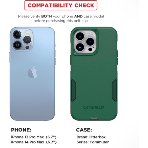 Belt Clip Holster - Fits Otterbox Commuter Series, iPhone 13 Pro Max - iPhone 14 Pro Max