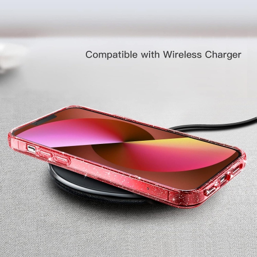 Étui scintillant pour étui antichoc iPhone de 13 6,1 po, pare-chocs brillant et scintillant, mignon pour femmes