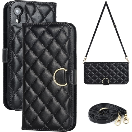 Crossbody Case Wallet for iPhone XR with Adjustable Lanyard Strap Credit Card Holder 6.1",PU Leather Magnetic