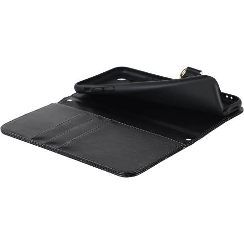 Crossbody Case Wallet for iPhone XR with Adjustable Lanyard Strap Credit Card Holder 6.1",PU Leather Magnetic