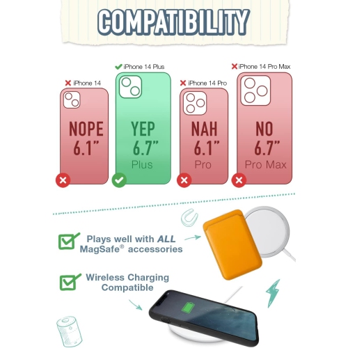 iPhone 14 Plus Protective Case - Gripzilla Compatible with MagSafe [Rugged + Tough] Armored Slim Cover