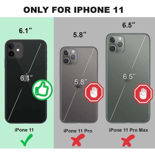 for iPhone 11 Case with Ring Kickstand Lanyard, Moving Liquid Glitter Sparkle Holographic, Girls Women Bling