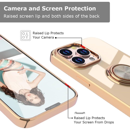 Compatible avec l'étui Pro Max pour iPhone 13, l'étui protecteur mince pour téléphone avec [béquille pour anneau]