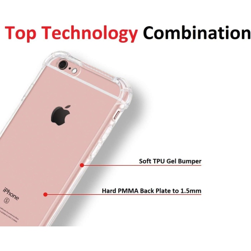 [Clear Bumper] Case for iPhone 6 / 6S, Shockproof [Reinforced Corners] TPU Crystal Lightweight Transparent Cover