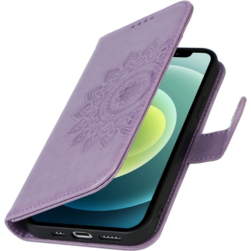 Étui portefeuille iPhone 12 Mini, pochette porte-carte en cuir de qualité supérieure avec fermeture magnétique et béquille pour femme