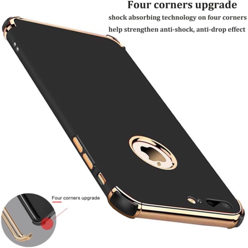 iPhone 8 Plus Case, iPhone 7 Plus Case, Luxury 3 in 1 Electroplated Ultra Thin Slim Fit Soft Cover Case