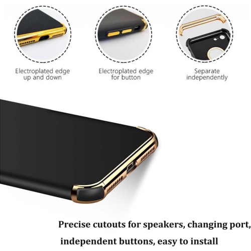 iPhone 8 Plus Case, iPhone 7 Plus Case, Luxury 3 in 1 Electroplated Ultra Thin Slim Fit Soft Cover Case