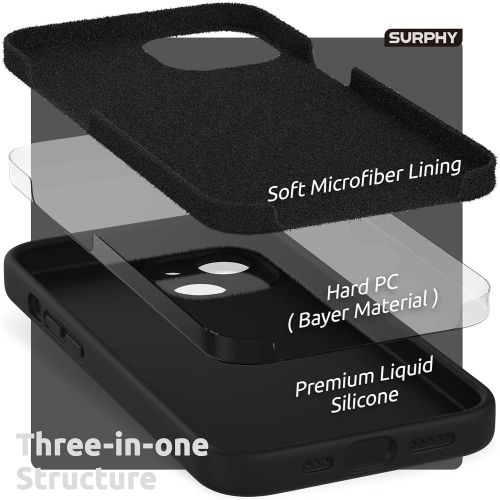 Étui en silicone compatible avec l'étui iPhone 13 6,1&nbsp;po, avec gel souple en silicone liquide pour protection d'appareil photo