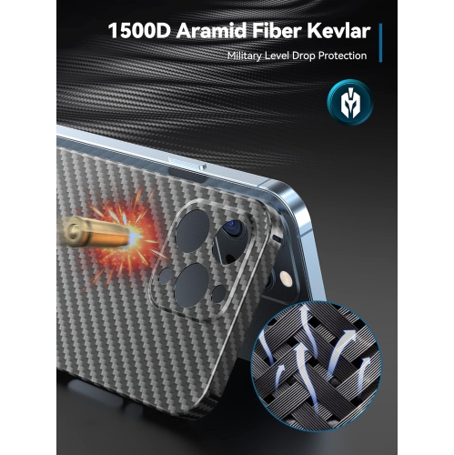 Phone Case Compatible with iPhone 14pro max，Real Kevlar Aramid Fiber Made Slim Fit Ultra Thin Light Wearproof Drop