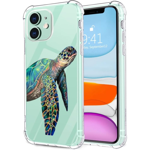 GENERIC  for Iphone 11 Pro Case Colorful Turtle, Cute Animal Pattern Design Clear Tpu Phone Cases Soft Flexible Slim
