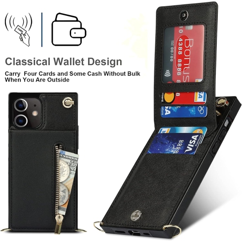 Crossbody Phone Case for iPhone 12 Mini Case with Card Holder for Women,iPhone 12 Mini Case Wallet with Strap