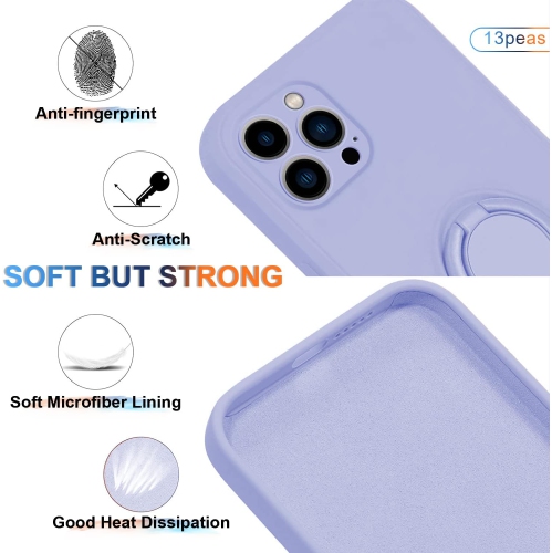 Case for iPhone 14/Plus/Pro/Pro Max（2022 Released）, Silicone case with Ring 360°rotatable Kickstand Cover