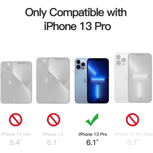 Magnetic Case for iPhone 13 Pro 6.1-Inch, Compatible with MagSafe, Translucent Matte Back Camera Lens Full