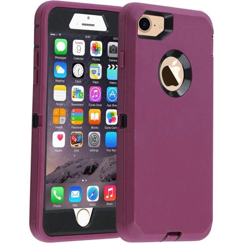 GENERIC  Case for Iphone 7/8, [Heavy Duty] 3 In 1 Built-In Screen Protector Cover Dust-Proof Shockproof Dropproof