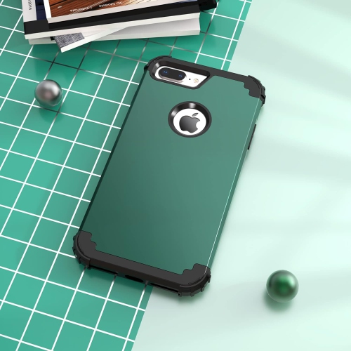 iPhone 8 Plus Case, iPhone 7 Plus Case with Tempered Glass Screen Protector, 3 in 1 Shockproof Slim Hybrid Heavy