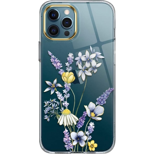 GENERIC  Compatible With Iphone 12 Case, Iphone 12 Pro Case With Flowers, for Girly Women, Shockproof Floral Pattern Hard