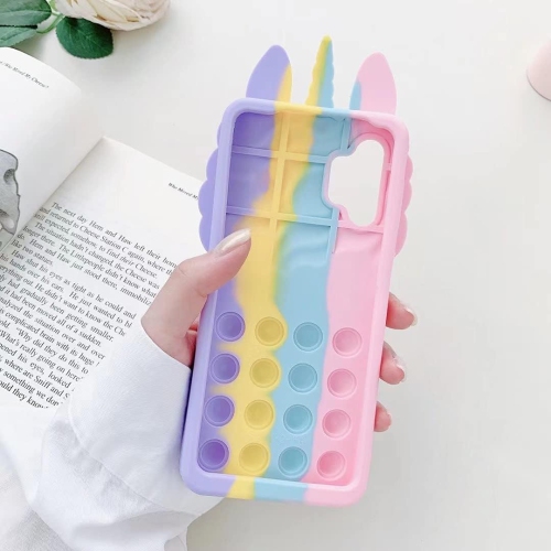 Pop Bubbles Case for iPhone 13/14, Cute Lovely Cartoon Unicorn Rainbow Pop Shockproof Silicone Soft Phone Case