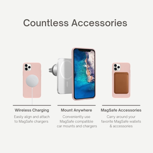 Magnetic Case for iPhone 11 Pro Max, Compatible with MagSafe Accessories, Soft Touch Silicone (iPhone 11 Pro Max,