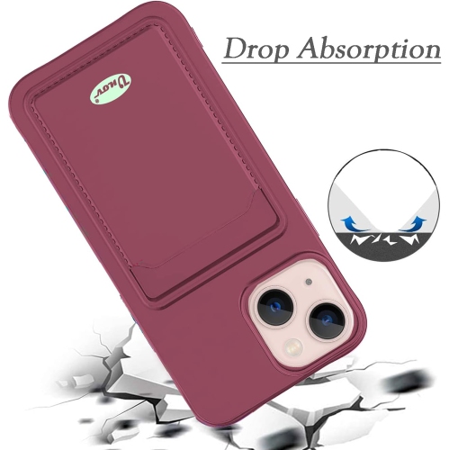 Étui compatible avec l’étui de protection mince en silicone souple 6,1&nbsp;po de iPhone 13 avec pochette pour carte portefeuille