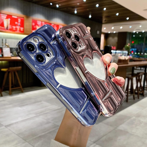 Conçu pour l'étui Love de iPhone 13, étui de téléphone cute à placage de luxe pour femmes filles avec protecteur d'appareil photo, lumière