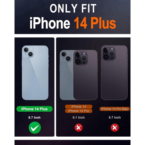 Case for iPhone 14 Plus 5G 2022, Genuine Leather Folio Wallet Case with Kickstand RFID Blocking Card Slots