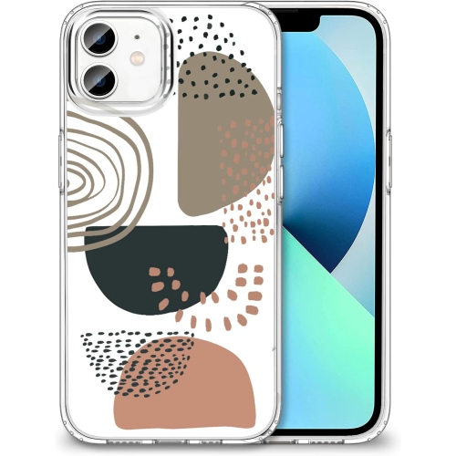 GENERIC  Iphone 12 And 12 Pro Case With Screen Protector, Slim Fit Boho Floral Design Cute Women Girls Phone Case