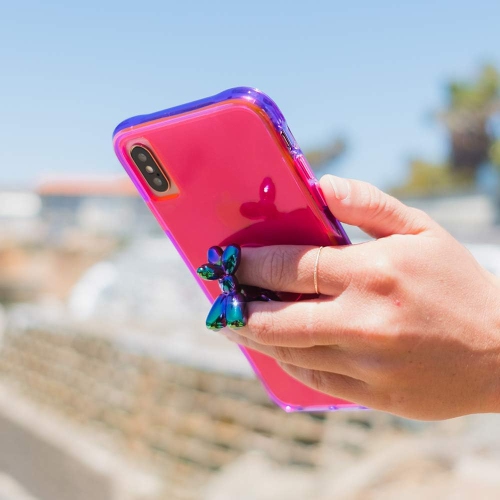 - iPhone Xs Max Case - Tough - iPhone 6.5 - Pink/Purple Neon