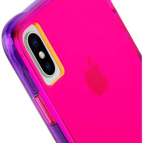 - iPhone Xs Max Case - Tough - iPhone 6.5 - Pink/Purple Neon