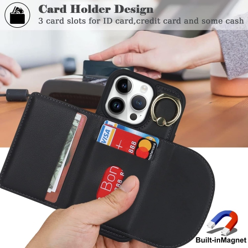 etui iPhone 14 Pro Phone Case with Card Holder,iPhone 14 Pro Wallet case with Credit Card Holders for Women,étui