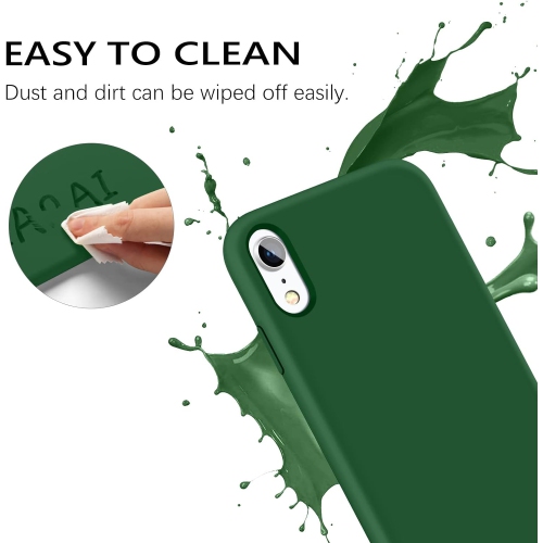 iPhone XR Case Liquid Silicone, Soft Gel Rubber Slim Lightweight Microfiber Lining Cushion Texture Cover