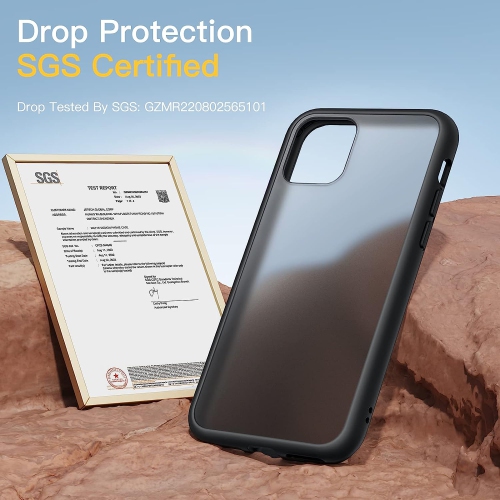 Matte Case for iPhone 11 6.1-Inch, Shockproof Military Grade Drop Protection, Frosted Translucent Back Phone
