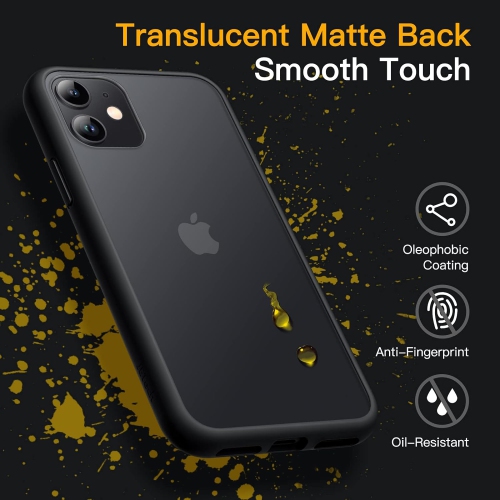 Matte Case for iPhone 11 6.1-Inch, Shockproof Military Grade Drop Protection, Frosted Translucent Back Phone