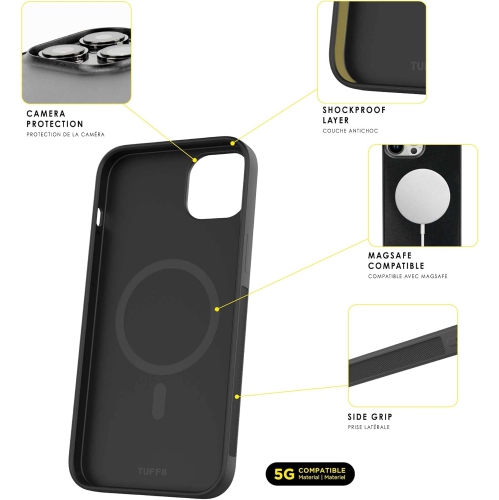 TUFF8 Mag Back Case for iPhone 14 Series - Graphite Edition