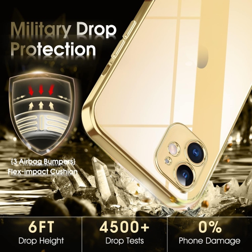 Crystal Clear Case for iPhone 11, [Not Yellowing] [Camera Protection] [Military Grade Drop Tested] Transparent