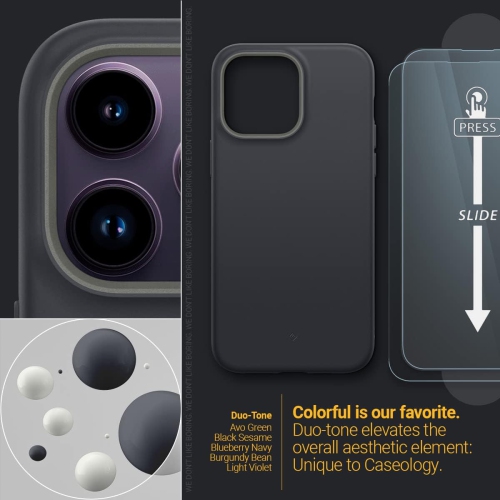 Nano Pop 360 Case with Screen Protector 2 Pack Compatible with iPhone 14 Pro Max Case 5G - Black