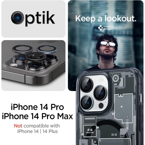 Camera Lens Screen Protector [GlasTR EZ Fit Optik Pro] Designed for iPhone 14 Pro Max/iPhone 14 Pro [Case