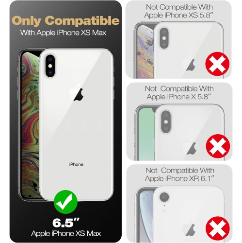 Case for iPhone Xs MAX 360 Full Body Heavy Duty Rugged Shockproof Military Drop Tested Protective Cover Built in