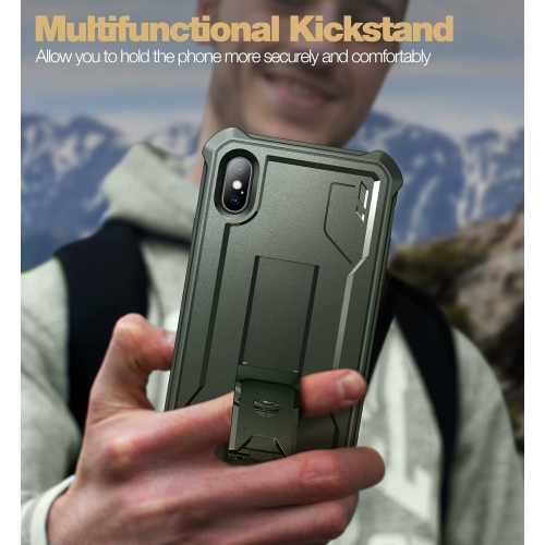 Case for iPhone Xs MAX 360 Full Body Heavy Duty Rugged Shockproof Military Drop Tested Protective Cover Built in