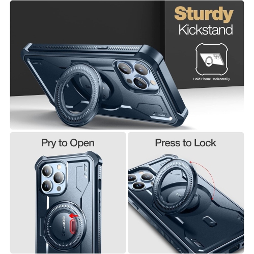 for iPhone 13 Pro Max Case Compatible for MagSafe[Built in Screen Protector and Kickstand]，Heavy Duty Military