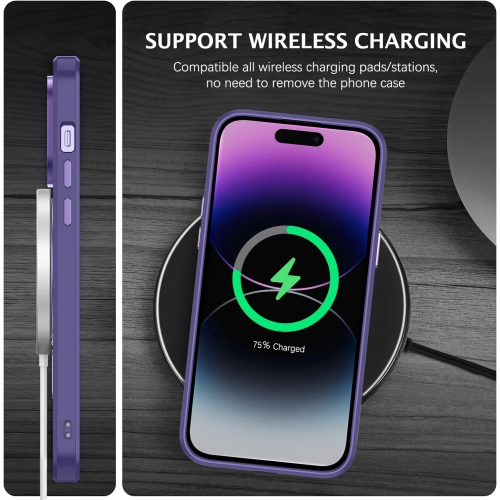 iPhone 14 Pro Case with Invisible Magnetic Stand [Compatible with MagSafe] Frosted Translucent Back Cover Soft