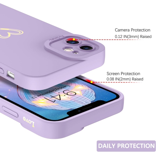 iPhone 11 Case, iPhone 11 Phone Case Cute Plated Love Heart Cover for Women Girls Slim Thin Lightweight
