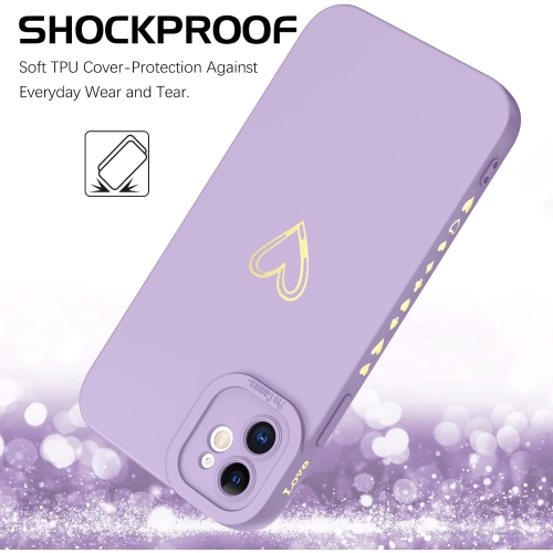 iPhone 11 Case, iPhone 11 Phone Case Cute Plated Love Heart Cover for Women Girls Slim Thin Lightweight