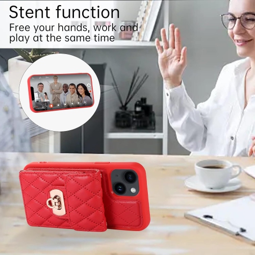 Phone Case for iPhone 14 Plus 6.7 inch Wallet Cover with Credit Card Holder Crossbody Strap Long Lanyard Leather Cell