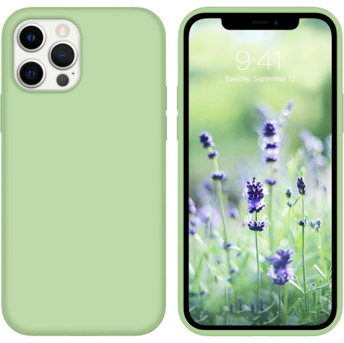 Case for iPhone 12 Pro Max 6.7" 5G Liquid Silicone Soft Gel Rubber Slim Thin Microfiber Lining Cushion Texture