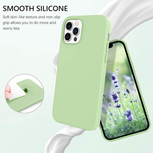 Case for iPhone 12 Pro Max 6.7" 5G Liquid Silicone Soft Gel Rubber Slim Thin Microfiber Lining Cushion Texture