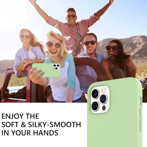 Case for iPhone 12 Pro Max 6.7" 5G Liquid Silicone Soft Gel Rubber Slim Thin Microfiber Lining Cushion Texture