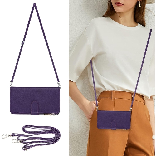 Compatible with iPhone 13 Mini Wallet Case,[9 Card Slots] Removable Adjustable Crossbody Necklace Lanyard