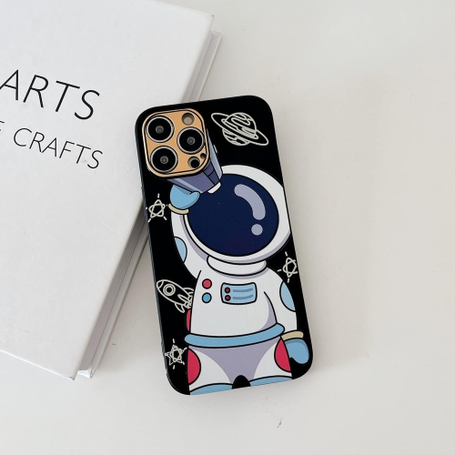 for iPhone 14 Pro Cute Case, Cool Cartoon Astronaut Space Design Stylish Bumper Women Girls Protective