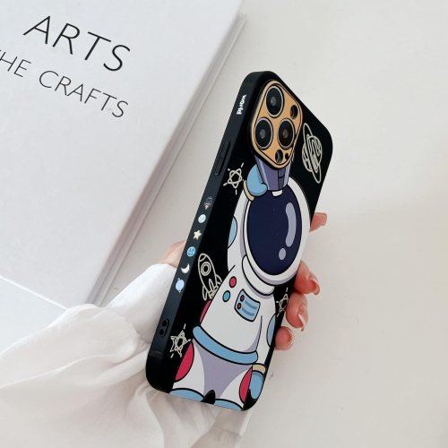 for iPhone 14 Pro Cute Case, Cool Cartoon Astronaut Space Design Stylish Bumper Women Girls Protective